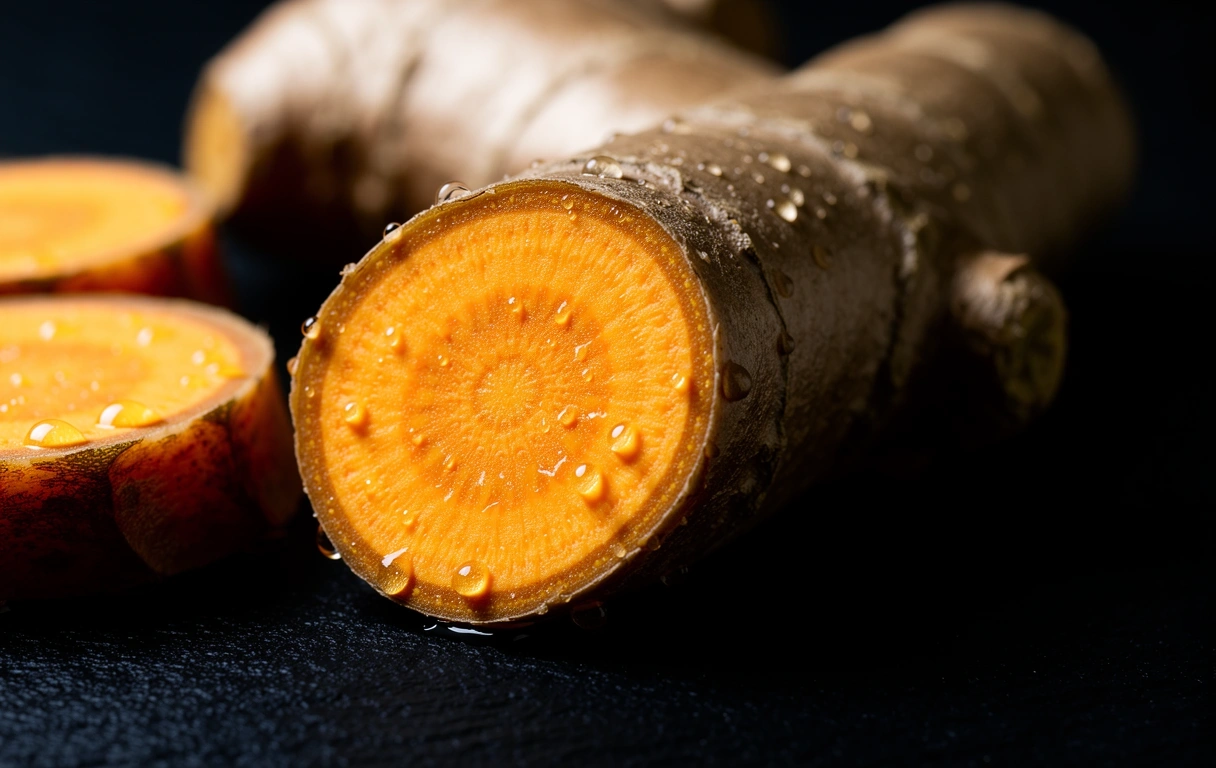 Fresh ginger and turmeric texture
